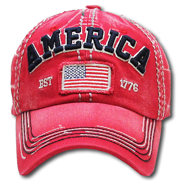 America Flocked Baseball Cap