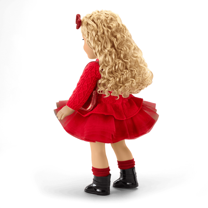 American Girl® x Something Navy Crimson Sparkle Sweater Dress for 18-inch Dolls