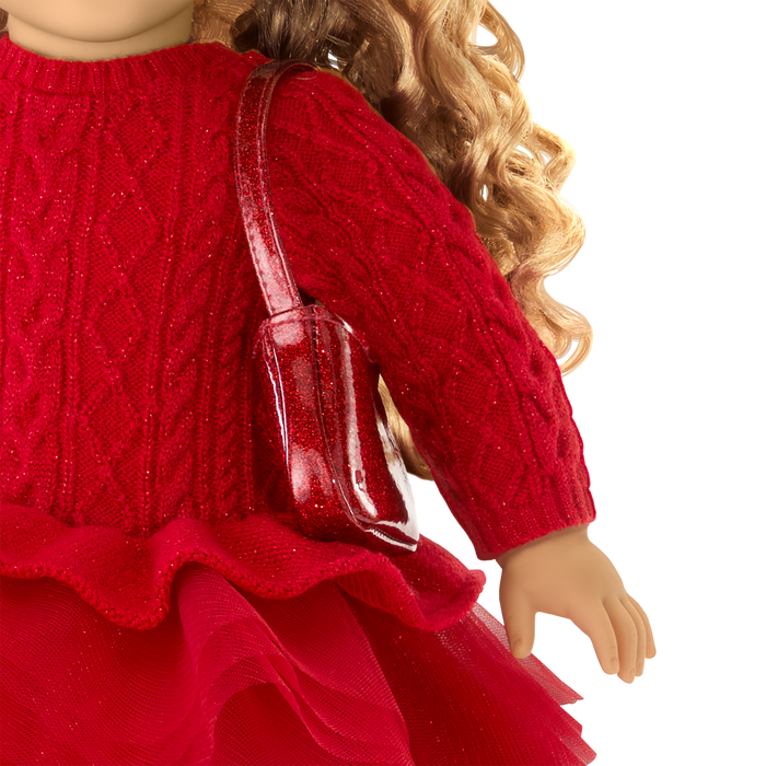 American Girl® x Something Navy Crimson Sparkle Sweater Dress for 18-inch Dolls