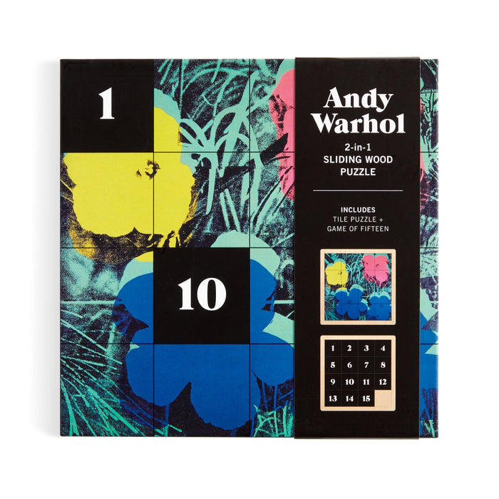 Andy Warhol Flowers 2-in-1 Sliding Wood Puzzle Andy Warhol