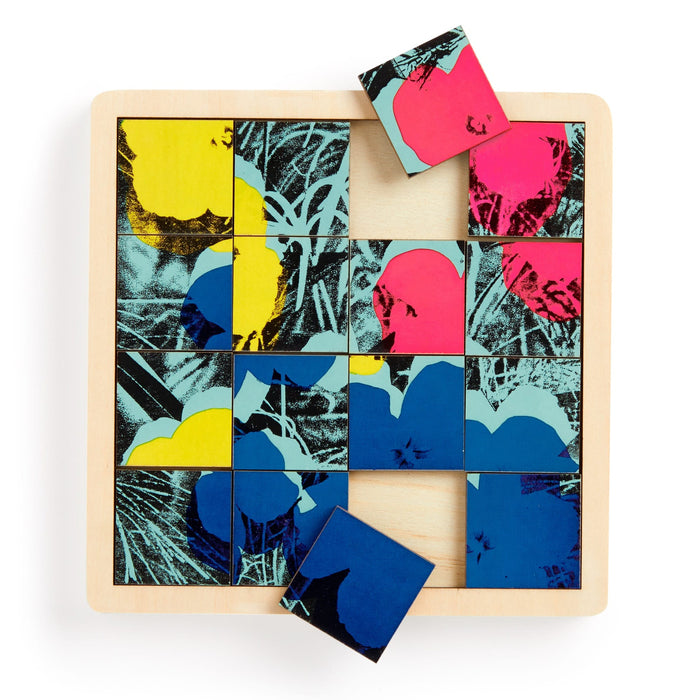 Andy Warhol Flowers 2-in-1 Sliding Wood Puzzle Andy Warhol