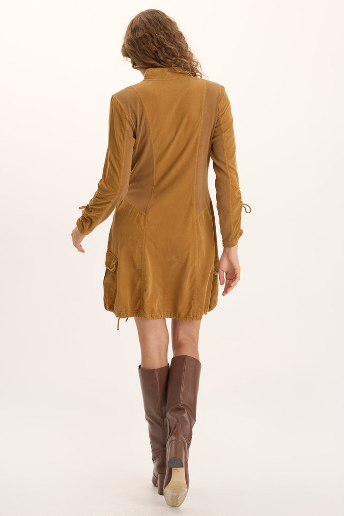 XCVI Anu Corduroy/Jersey Cinched Jacket-Dress