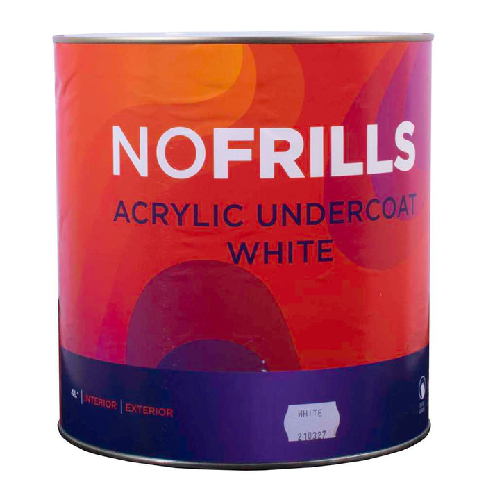 Apco No Frills Undercoat Matt Acrylic White 4L
