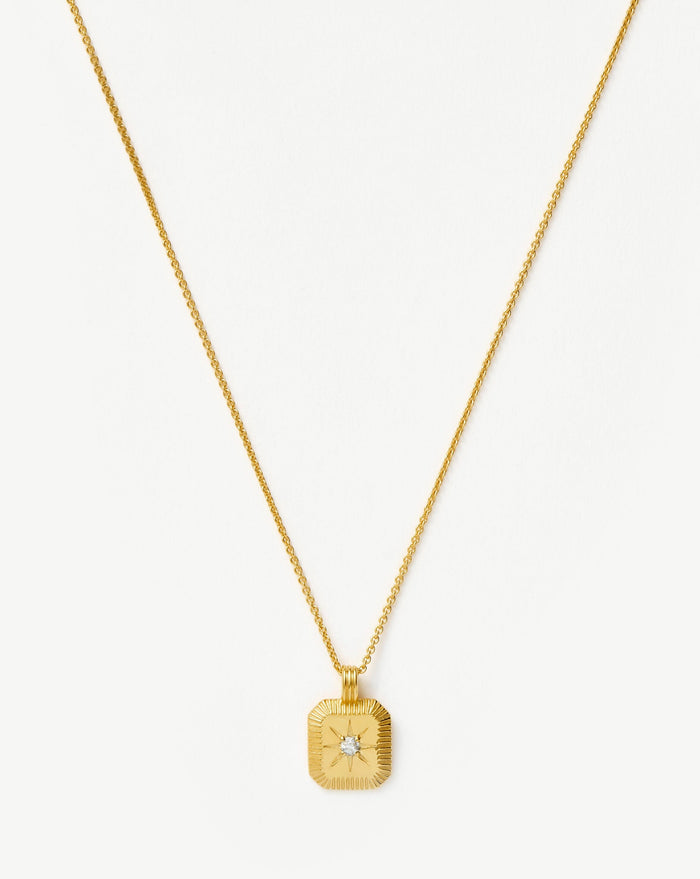 Star Ridge Birthstone Pendant Necklace | 18ct Gold Vermeil/Natural Crystal Necklaces Missoma
