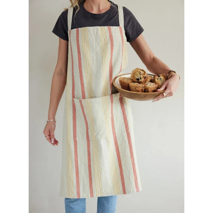 Apron - Striped on model