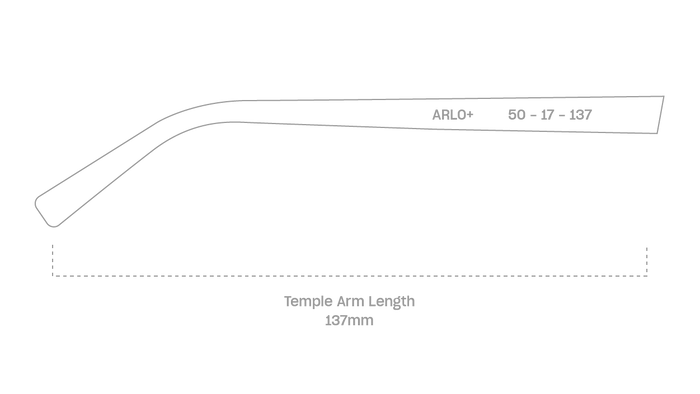 measurement::arm length Arlo+ Eyeglasses rectangle acetate