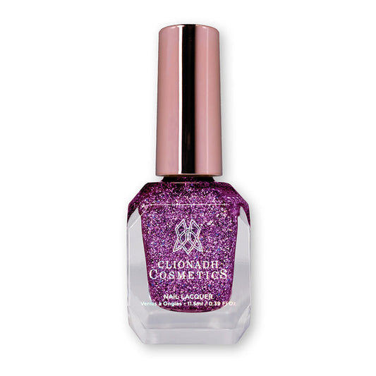 Bottle of nail polish containing Armadillo's Night Out Nail Lacquer on white background.