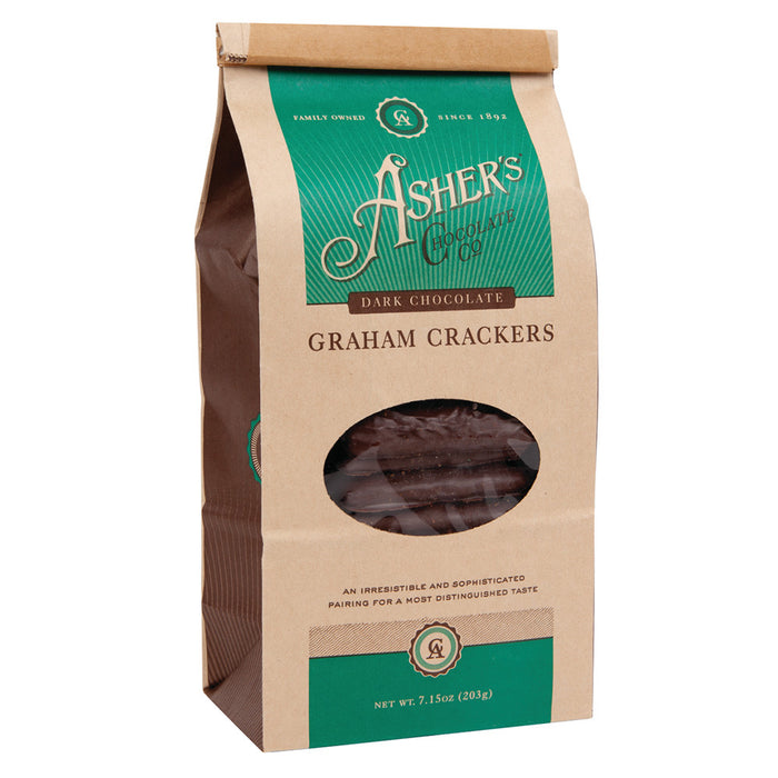 Asher's Dark Chocolate Covered Graham Crackers Candy Bag - 12 Count