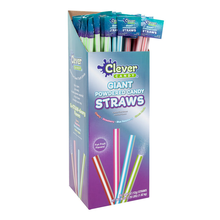 Assorted Giant Powdered Candy Straws - 85 Count