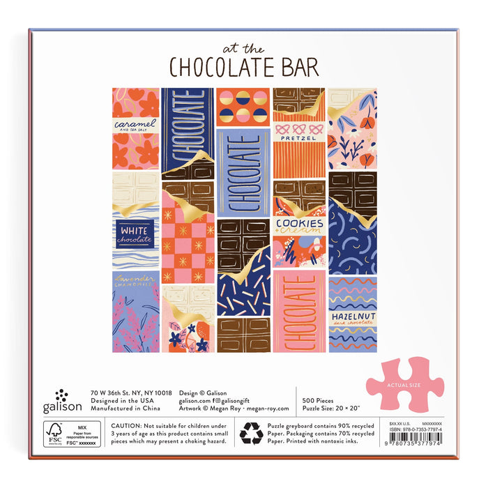 At the Chocolate Bar 500 Piece Foil Puzzle Megan Roy