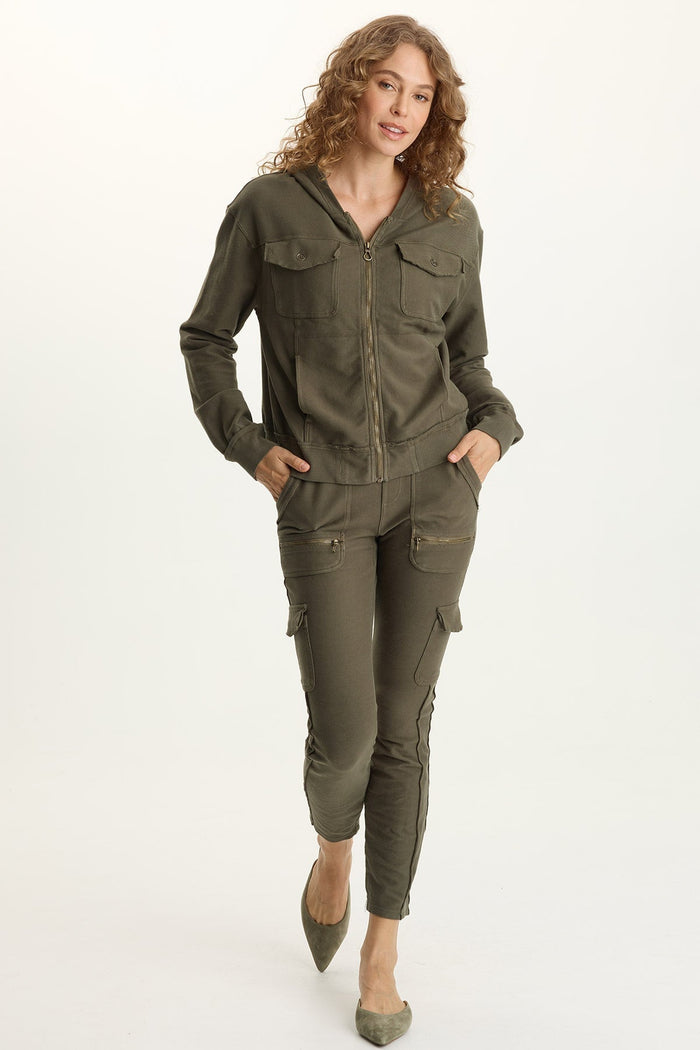 XCVI Balfore Twill Knit Hooded Bomber
