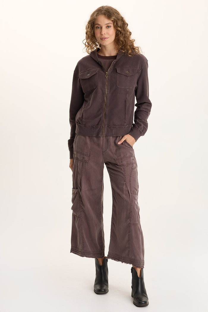 XCVI Balfore Twill Knit Hooded Bomber