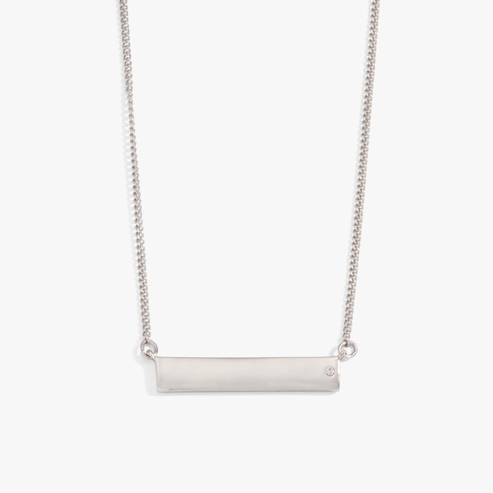 Bar Necklace with Crystal Accent