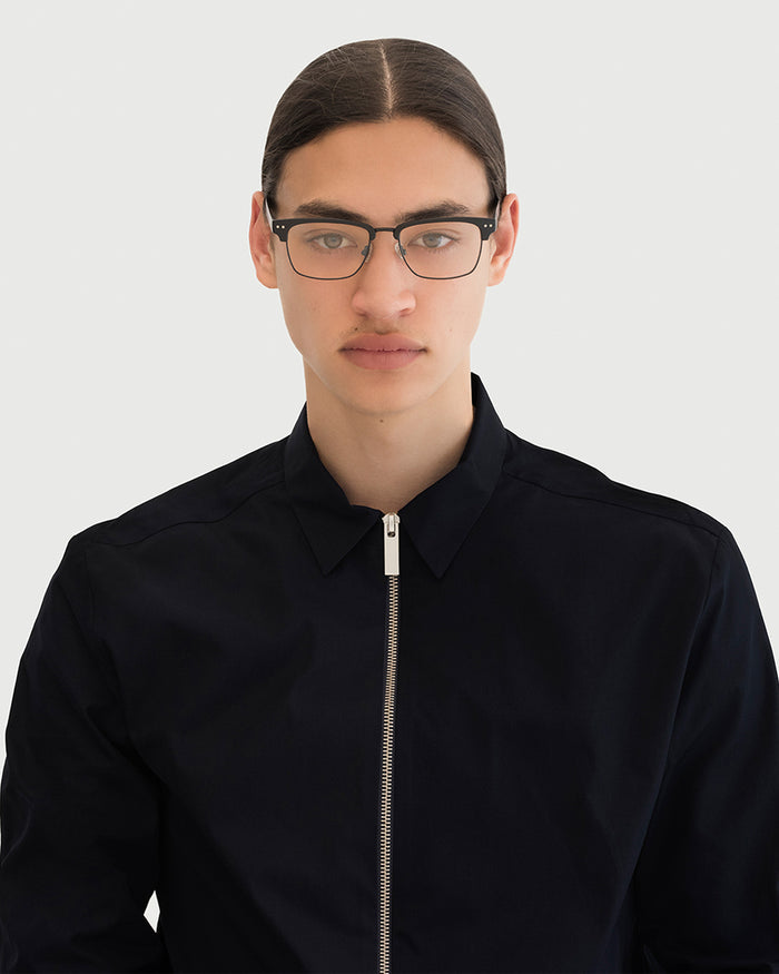 lifestyle-Charcoal::men Barragan Eyeglasses browline black plastic