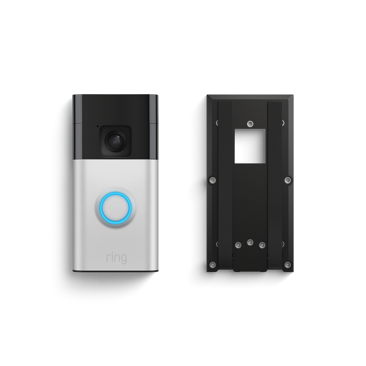 Satin Nickel:Battery Video Doorbell + No-Drill Mount