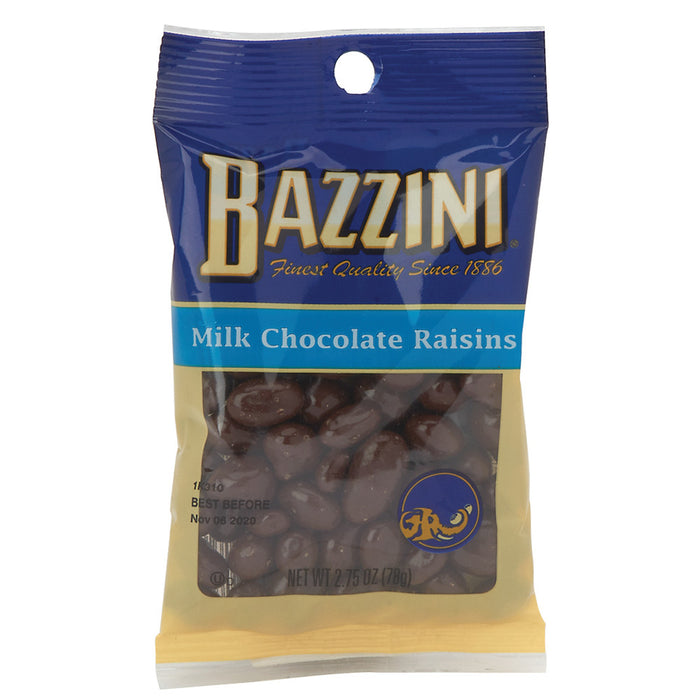 Bazzini Milk Chocolate Covered Raisins Candy Peg Bag - 12 Count