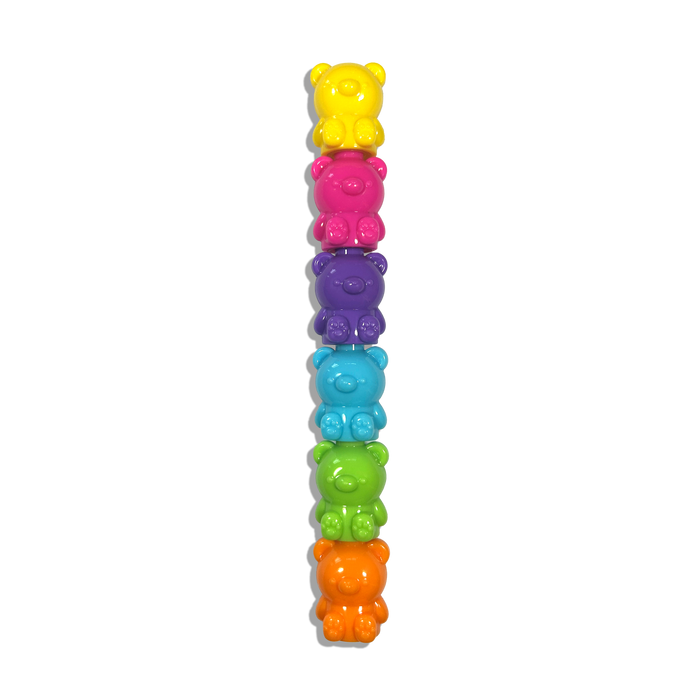 Stack of OOLY Bear Besties Stacking Highlighters on a white background