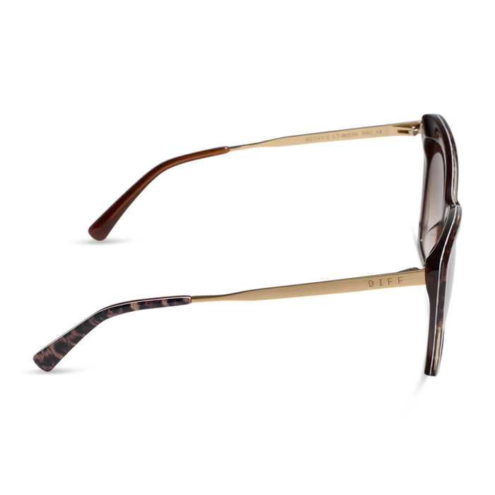 Becky ii Leopard Tortoise & Brown Gradient Oversized Cat Eye Sunglasses side