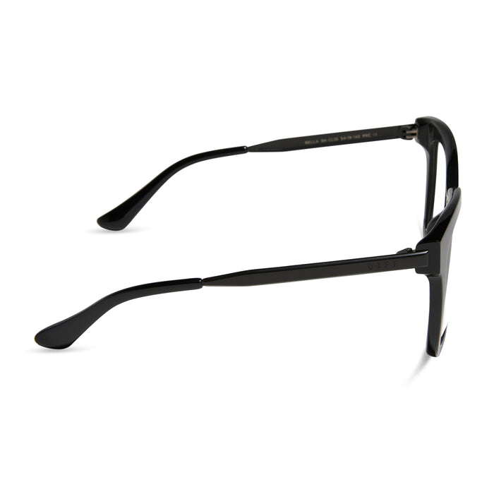 diff eyewear bella square prescription glasses with a black frame side view