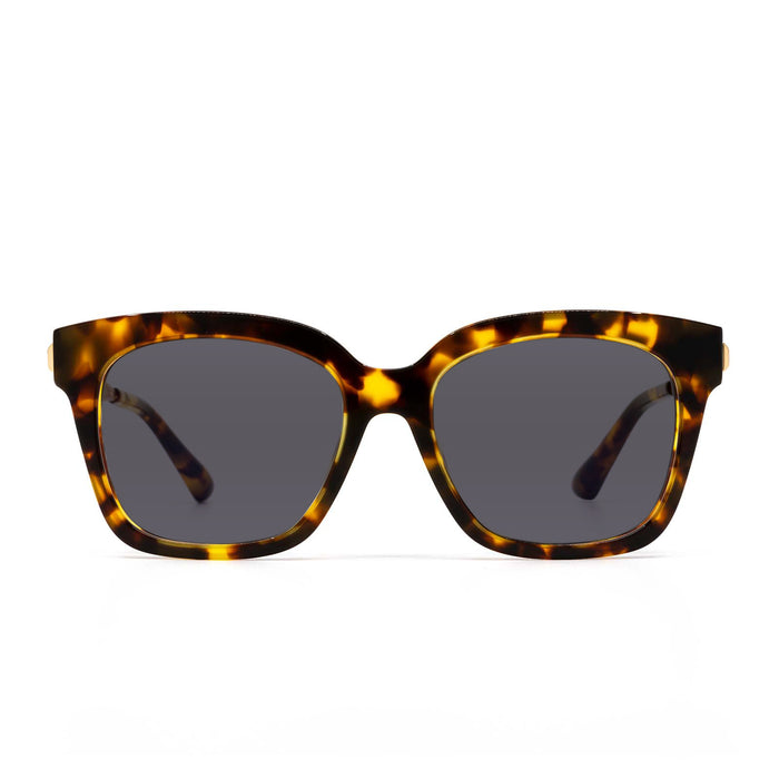 prescription sunglasses - BELLA XS - AMBER TORTOISE + CLEAR prescription glasses in polarized lens front