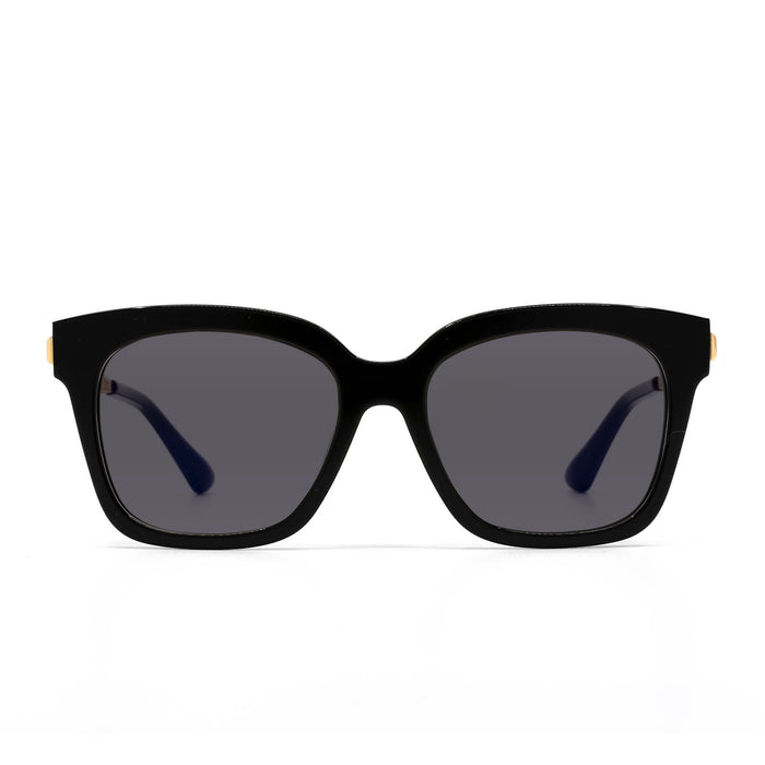 prescription sunglasses - BELLA XS - BLACK + CLEAR prescription sunglasses in polarized lens front