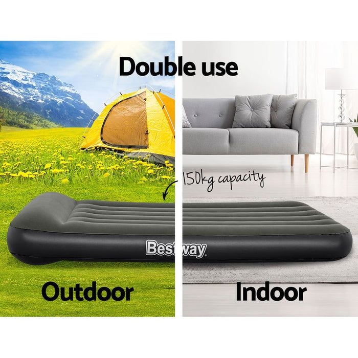 Bestway Air Mattress Single Inflatable Bed 30cm Airbed Grey -Home Living Store - -