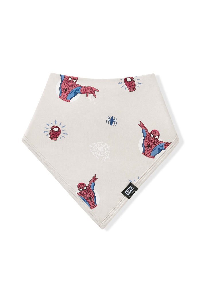 Oat Bib with Spider-Man print on a white background