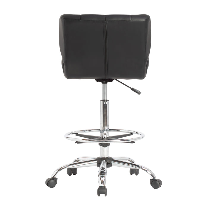 Black Crest Height Adjustable Drafting Chair with Foot Ring, Black 10659