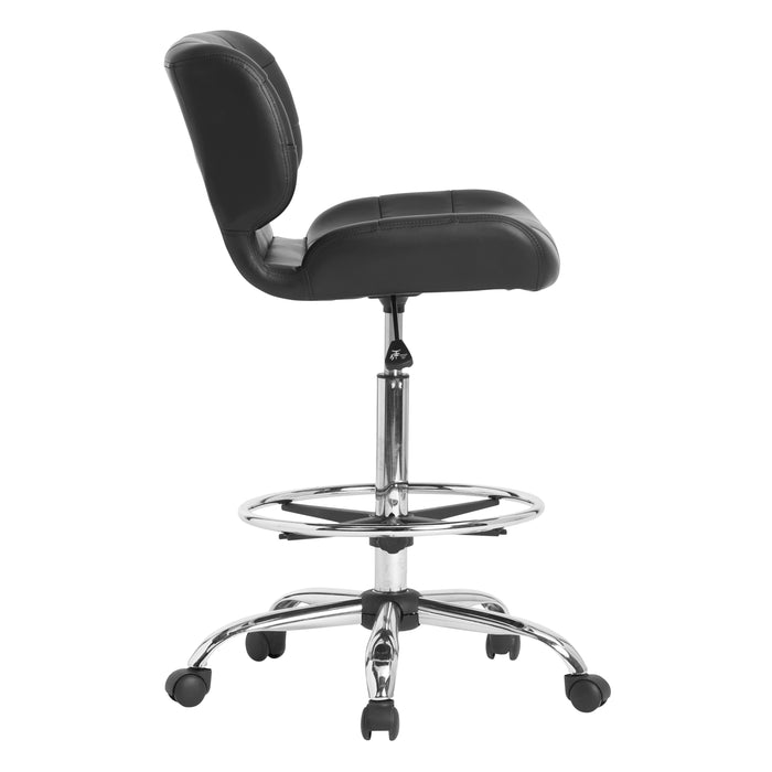 Black Crest Height Adjustable Drafting Chair with Foot Ring, Black 10659