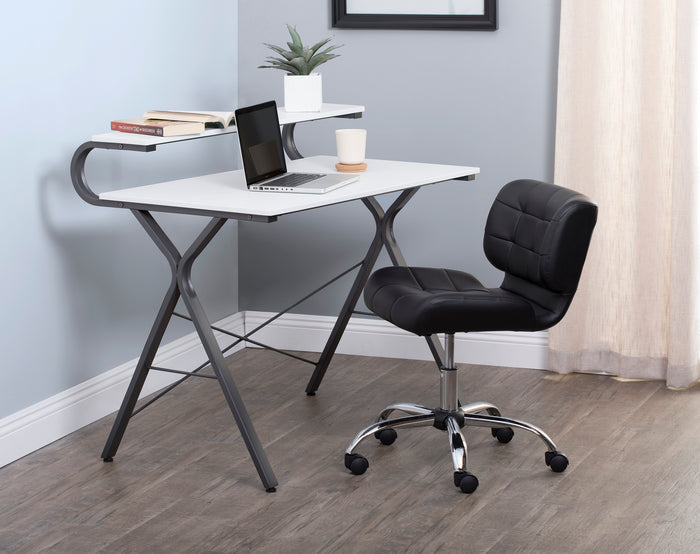 Black Crest height Adjustable Swivel Task Chair Chrome / Black Vinyl-10658