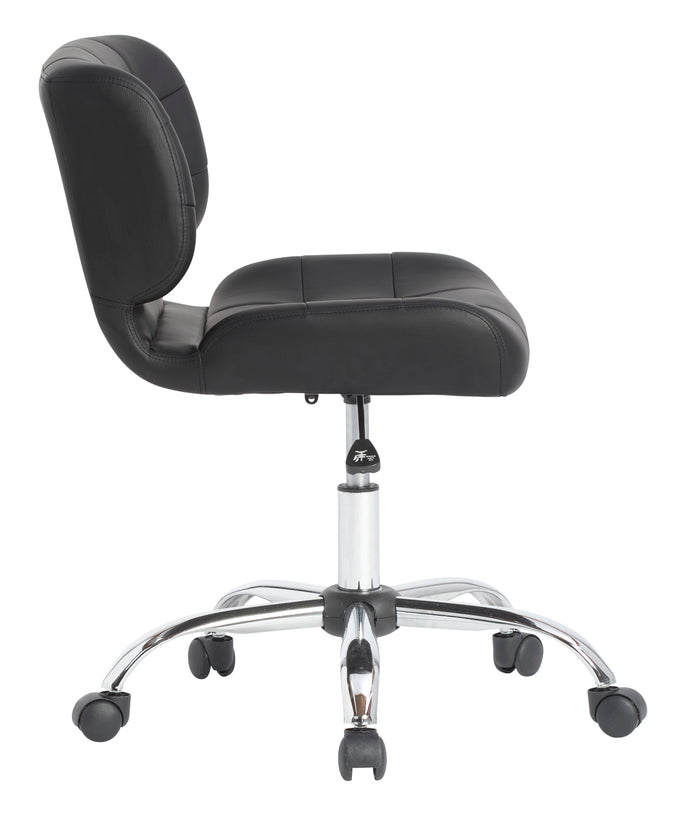 Black Crest height Adjustable Swivel Task Chair Chrome / Black Vinyl-10658