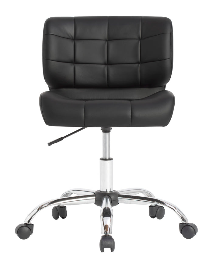 Black Crest height Adjustable Swivel Task Chair Chrome / Black Vinyl-10658