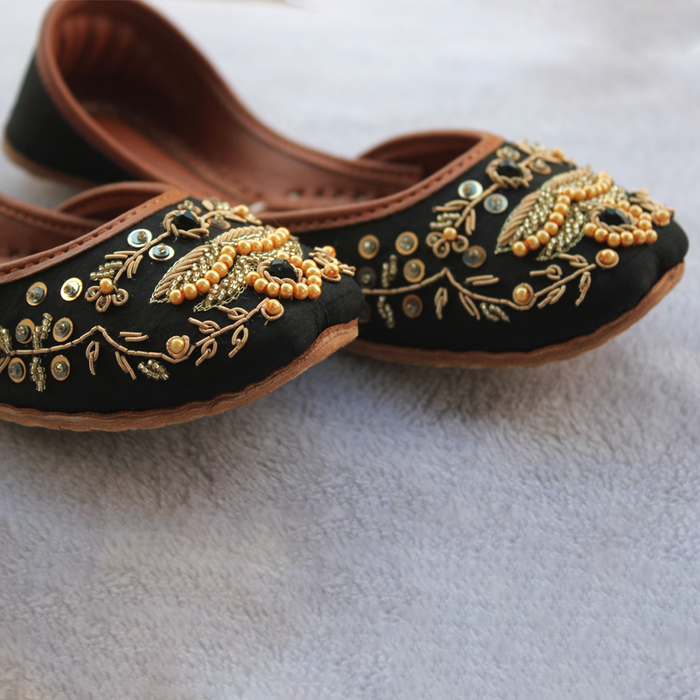 Black Fancy Khussa for women
