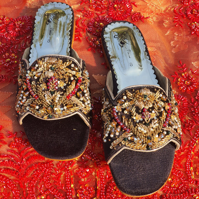 Black Fancy Slipper
