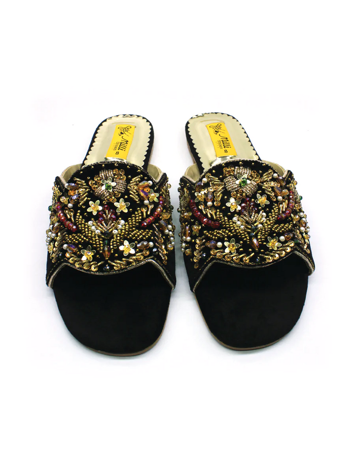 Black Fancy Slipper