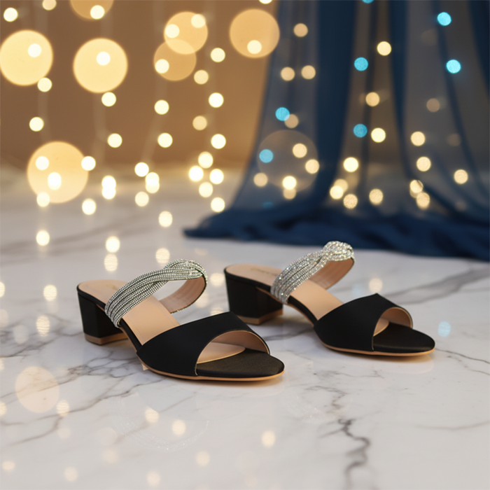 Black Fancy & Stylish Slippers for Women