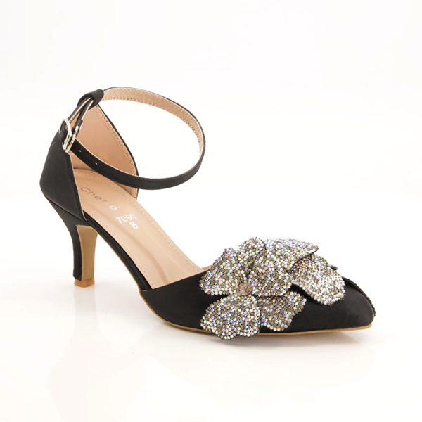 Black Heel Fancy Sandal for women