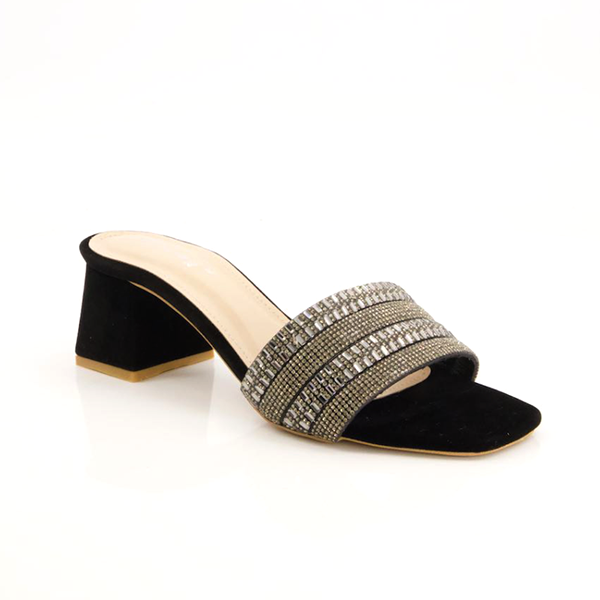 Black Heel Slippers for women