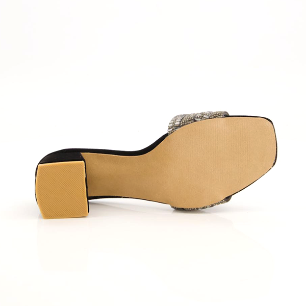 Black Heel Slippers for women