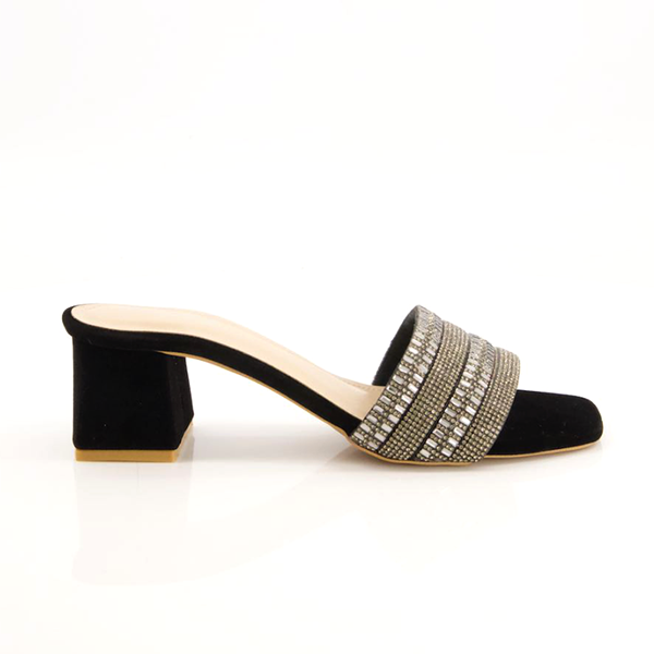 Black Heel Slippers for women