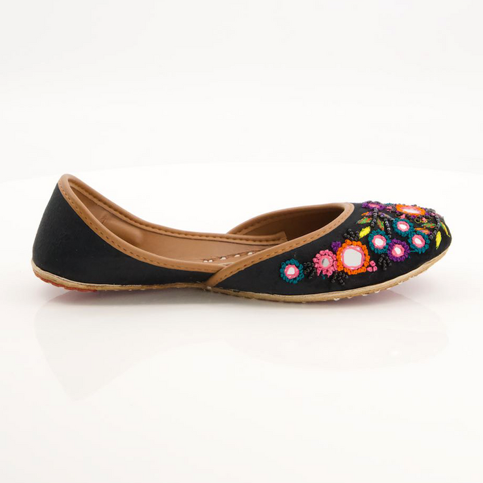 Black Multi Khussa for Women