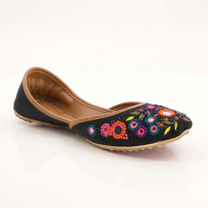 Black Multi Khussa for Women