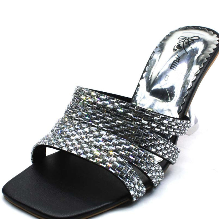 Black & Silver Fancy Slipper