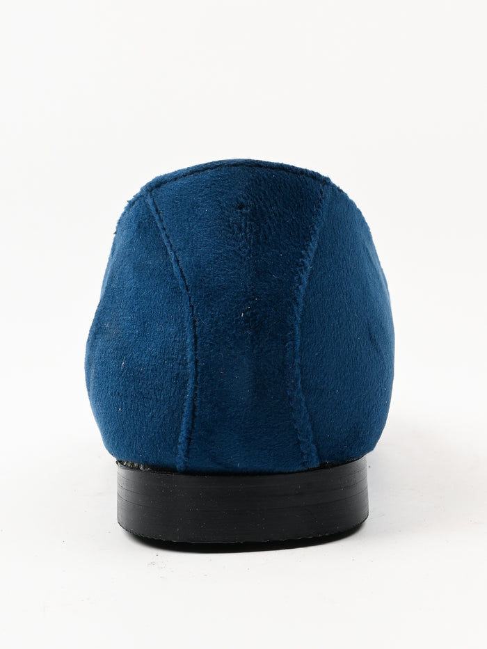 Blue Velvet Casual Loafers For Men's