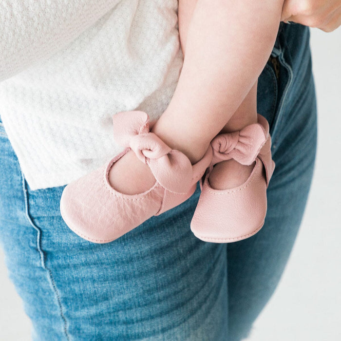 Blush Knotted Bow Mocc Knotted Bow Mocc Soft Sole