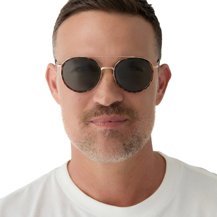 on model - male wearing BOBA FETT - MANDALORIAN GOLD + BOUNTY HUNTER GREEN POLARIZED FRONT