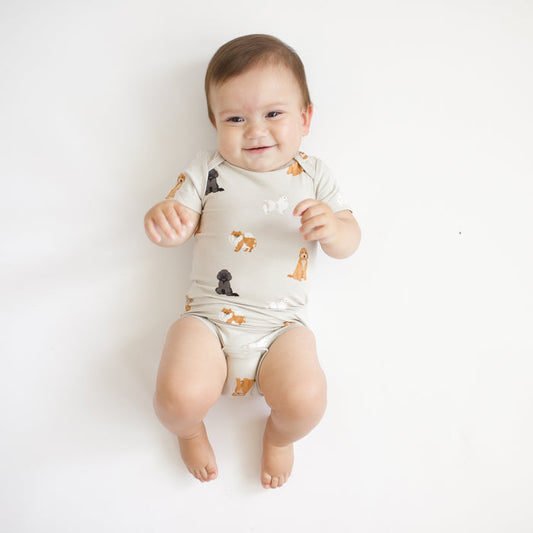 Baby wearing Bodysuit in Fluffy Dog