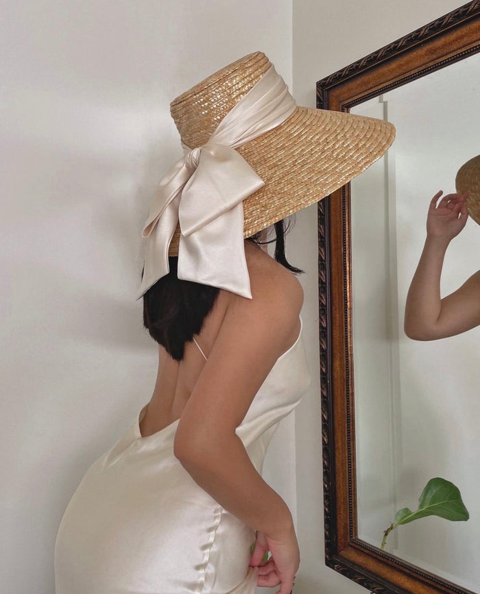Bow Decor Straw Hat - Travellers Hat Boutique