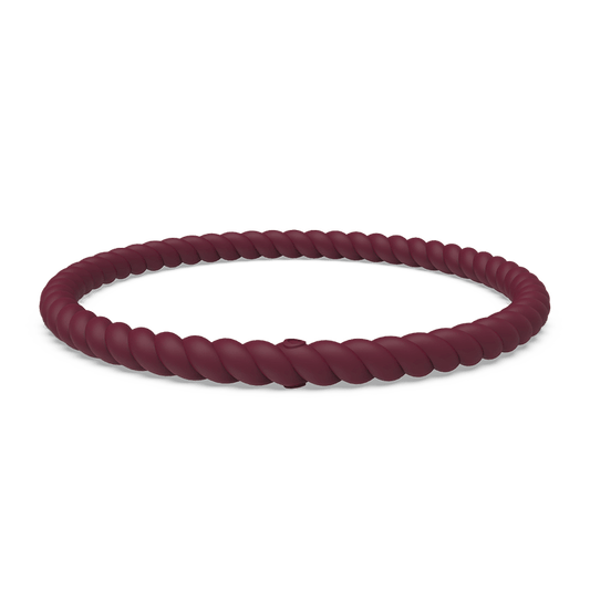 Braided Stackable Silicone Bracelet - Oxblood