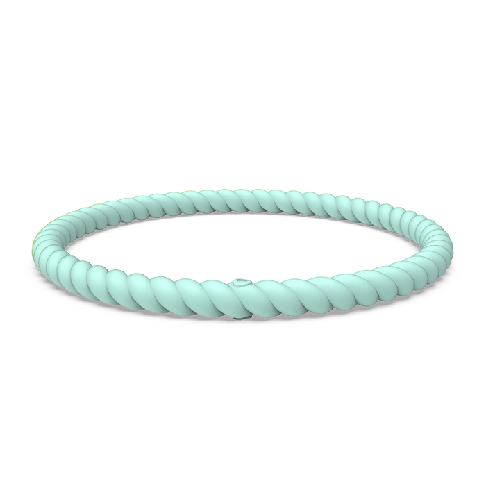 Braided Stackable Silicone Bracelet - Turquoise